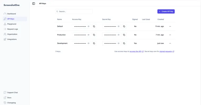 Support for multiple API keys