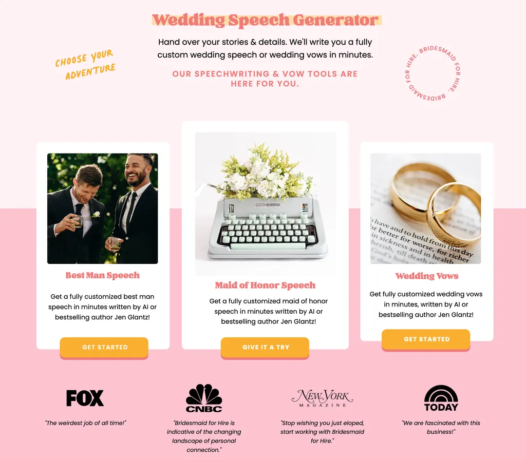 Boosting email CTR for "Bridesmaid For Hire" with ScreenshotOne