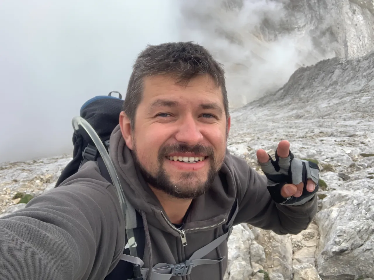 Me hiking in the mountains