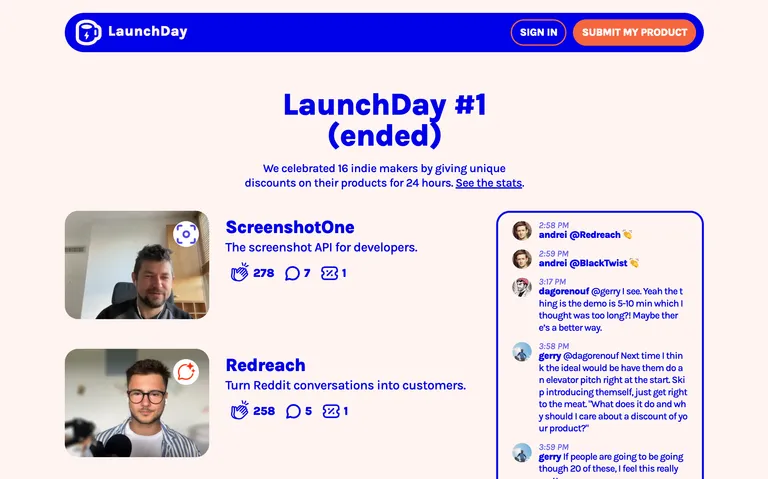 ScreenshotOne on LaunchDay!