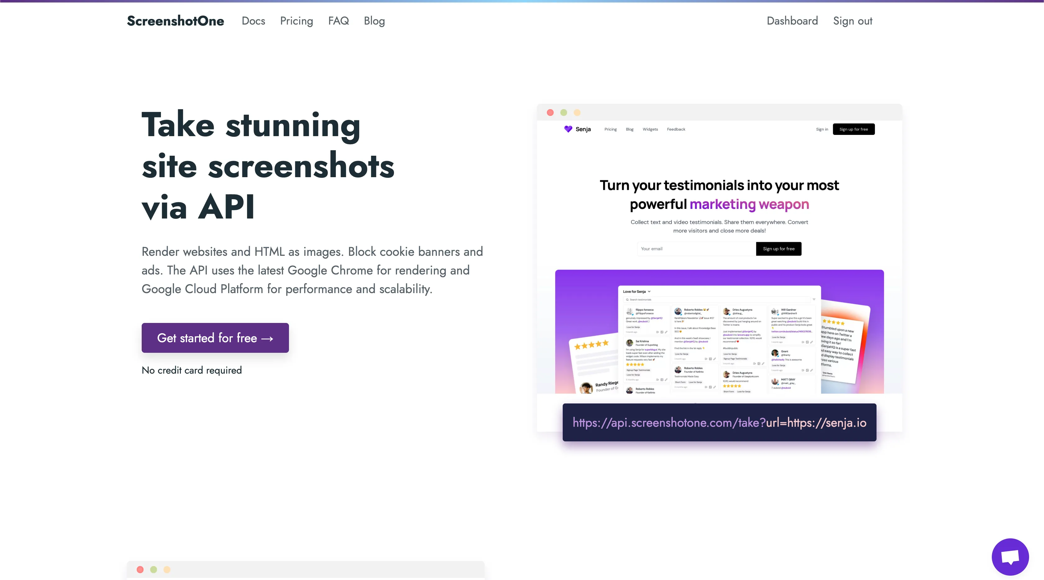 A screenshot of ScreenshotOne